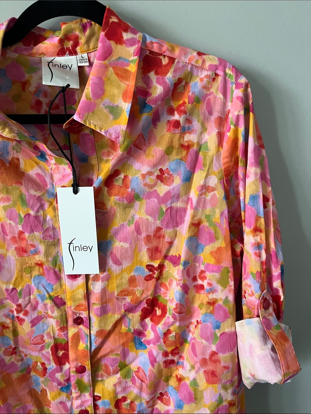 Finley NWT Jenna Dress Capri Floral Button Down 100% Cotton Dress - Picture 5 of 13